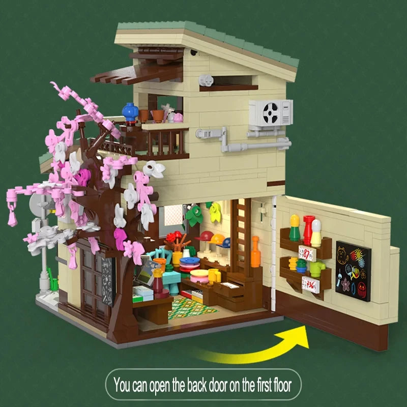 Cada LED Japanese Street View Building Blocks – Steamed Bun House & Summer Café Set