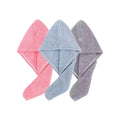 Solid color hair towel Textured dry hair cap 9.8 "X 25.5"