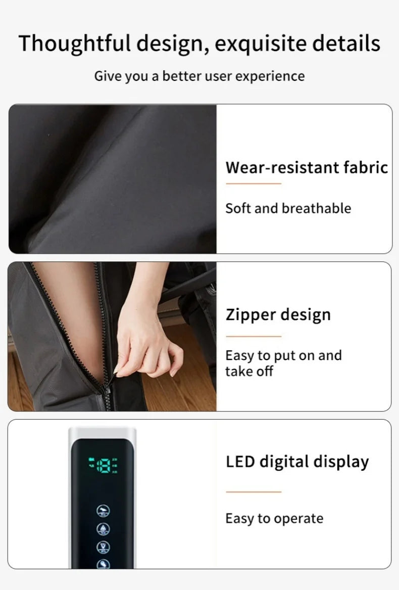 JinKairui Extended Electric Air Compression Leg Massager with Remote Control for Deep Thigh, Calf, and Foot Relaxation 🦵✨