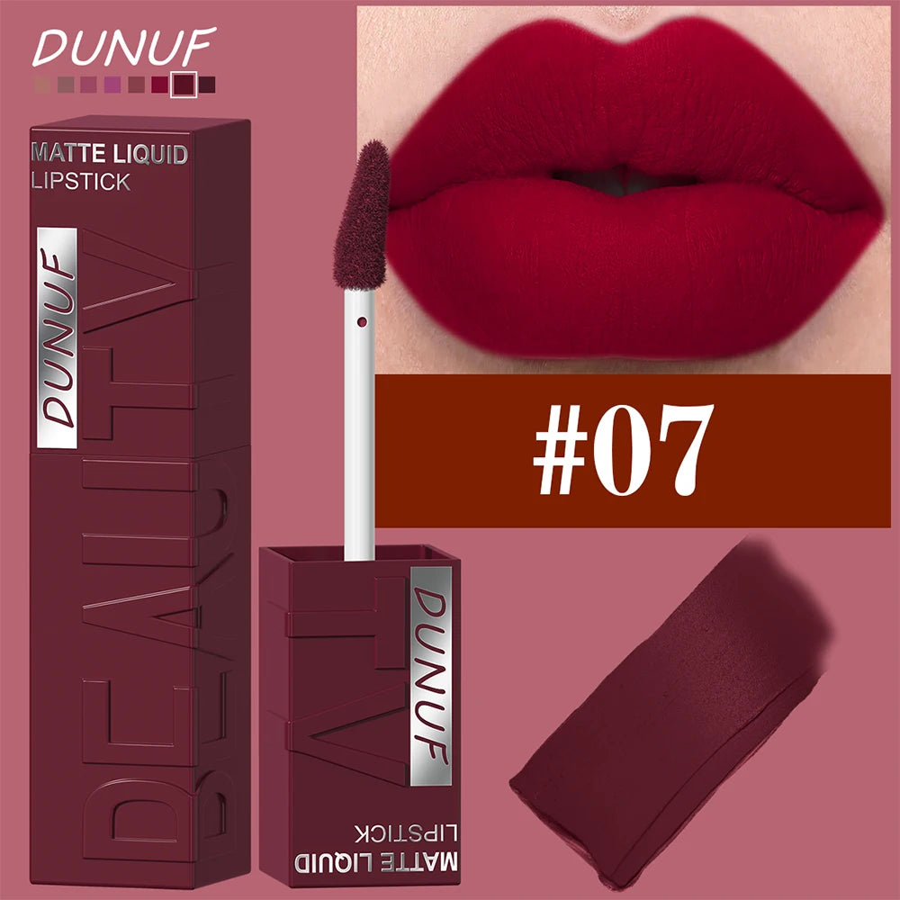 Matte velvet smooth easy-to-apply tube lip gloss waterproof.