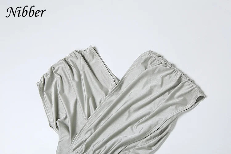 Diagonal Collar Shorts Sleeve Waistless Slits Street Trend Temperament Long Bodycon