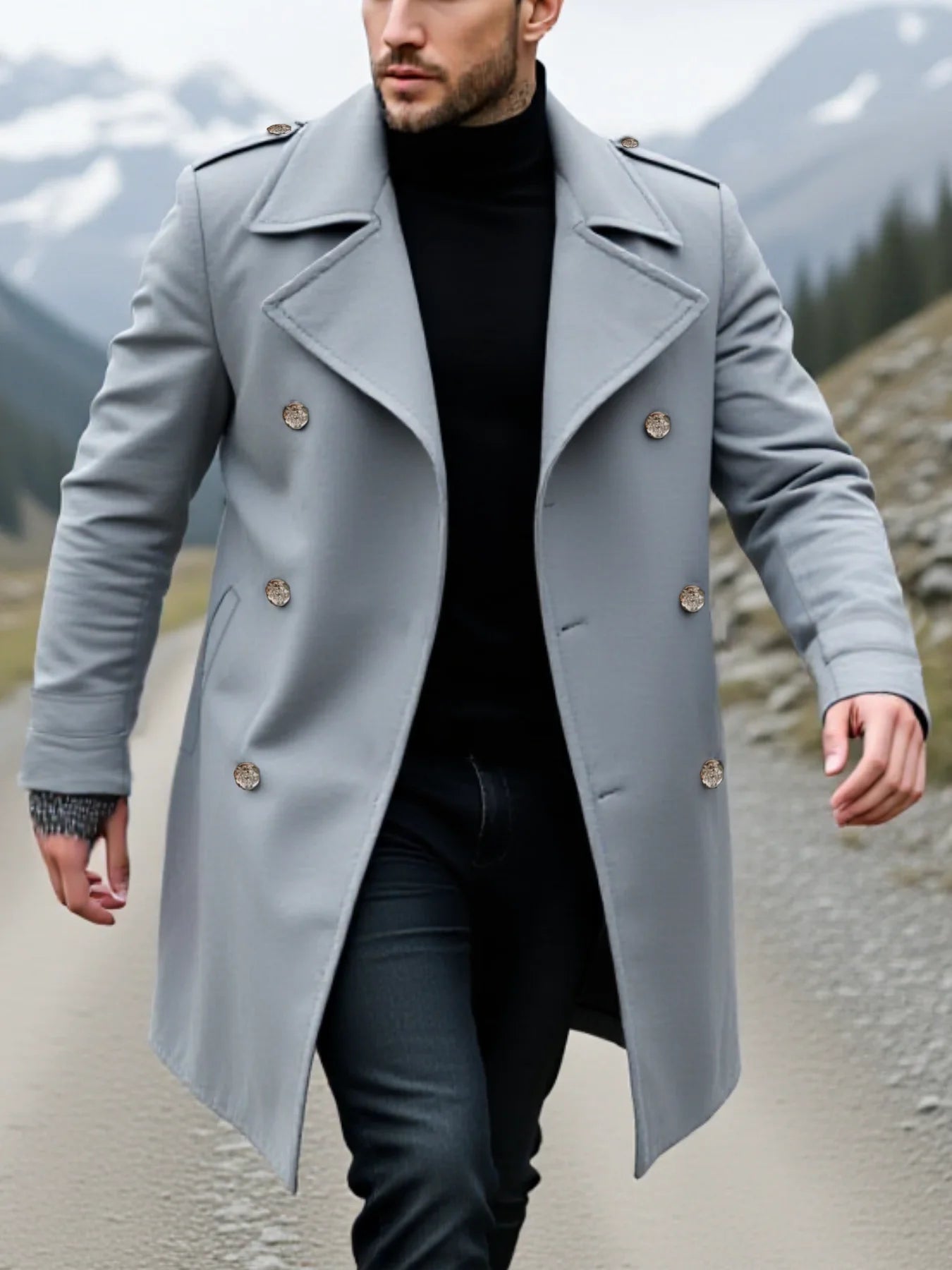 Men’s Winter Wool Coat – Double-Breasted Jacket with Thick Warm Lining (New Arrival)