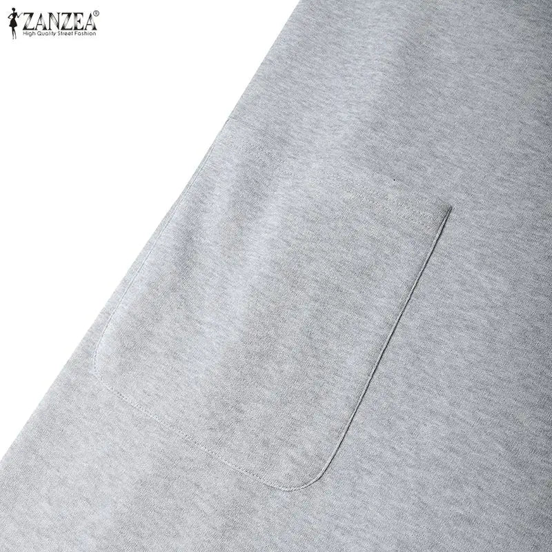 Sweatshirt Dress Women Casual Turtleneck Long Sleeve Solid A-Line Midi Dresses