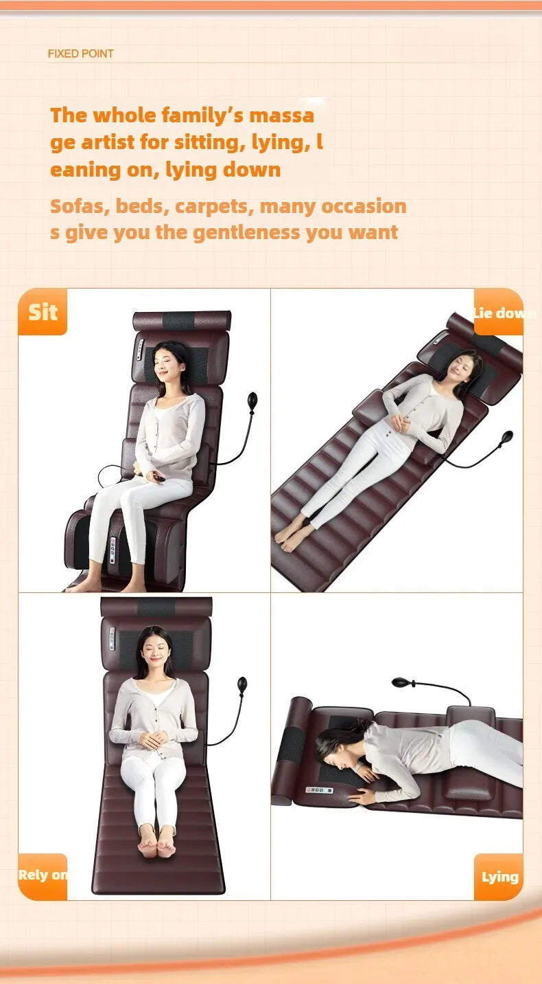Electric Full Body Massage Mattress With Heating Hand Control.
