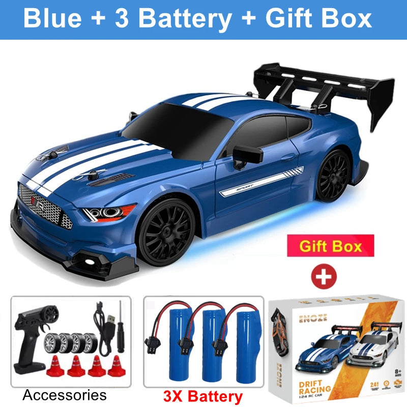 4WD RC Drift Car – High-Speed Remote Control Racing Vehicle with LED Lights and 2.4GHz Controller for Kids