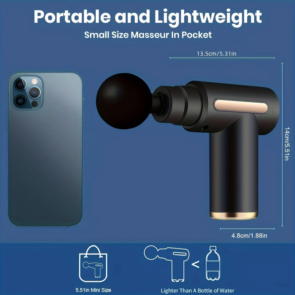 10/30-Speed Precision Massage Gun for Deep Muscle Relief, Advanced Fascia Therapy, Ultra-Quiet Electric Body and Neck Massager for Men and Women