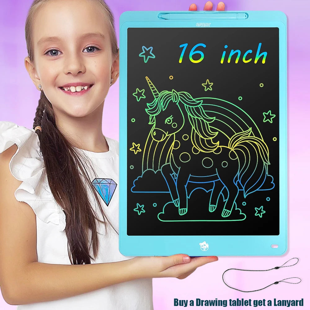 LCD Drawing Tablet 8.5/10/12/16 Inch – Cartoon Digital Writing Board, Creative Toy Gift for Kids Ages 3–8