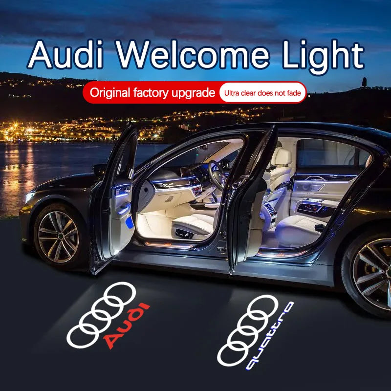 LED Car Door Logo Projector Welcome Light Laser for Audi A1, A3, A4, A5, A6, A7, A8, Q3, Q5, Q7, TT (B5, B6, B7, B8, C5, C6, C7, 8V) Premium Car Accessory