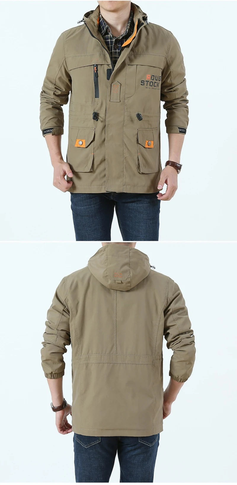 2024 Business Casual Jackets Man Sports Coat Spring Windproof Hooded Jackets Quick Drying Lightweight Outdoor Climbing Outwear