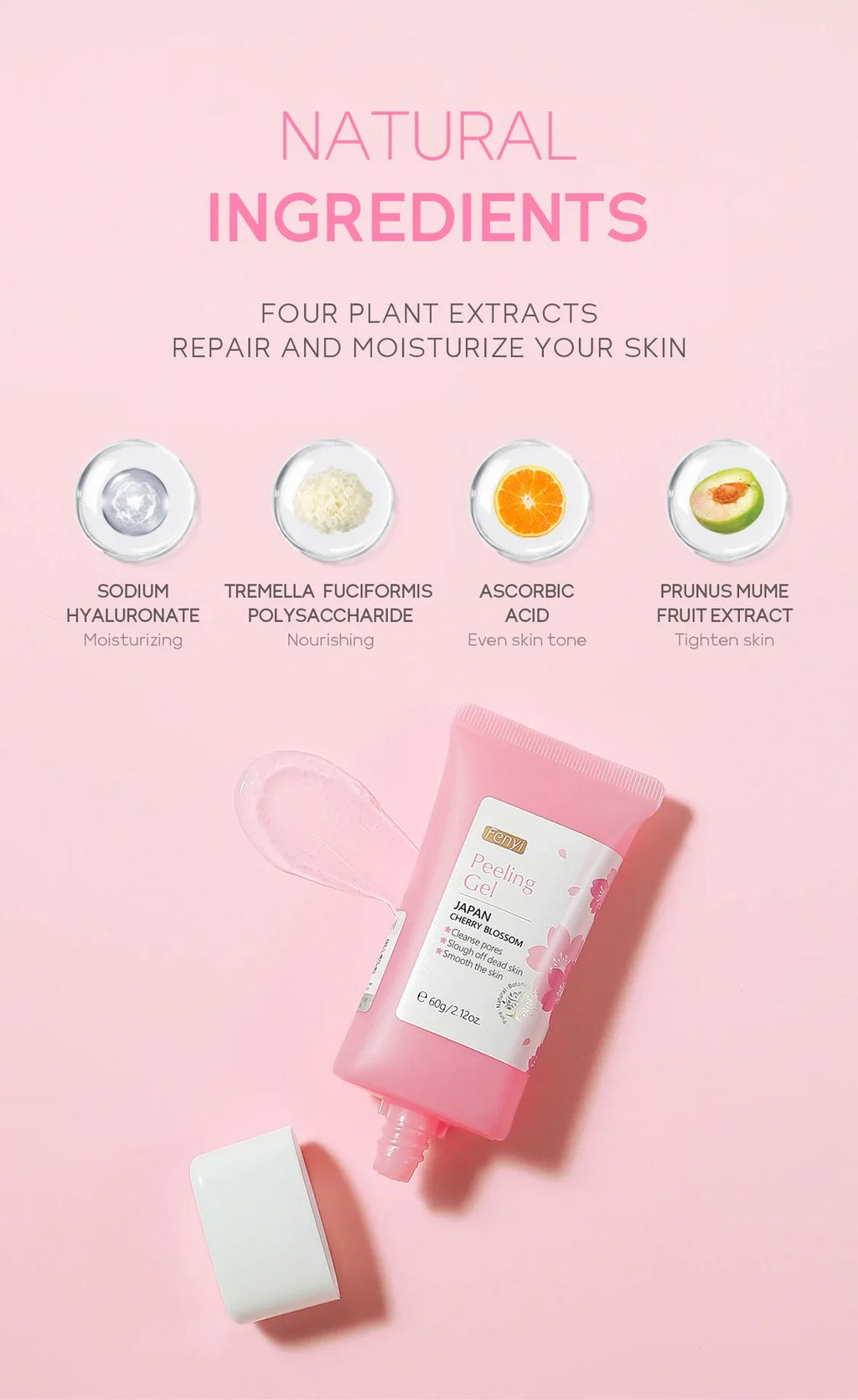 Sakura Face Deep Cleaning Exfoliating Gel Skin Care Whitening Moisturizer