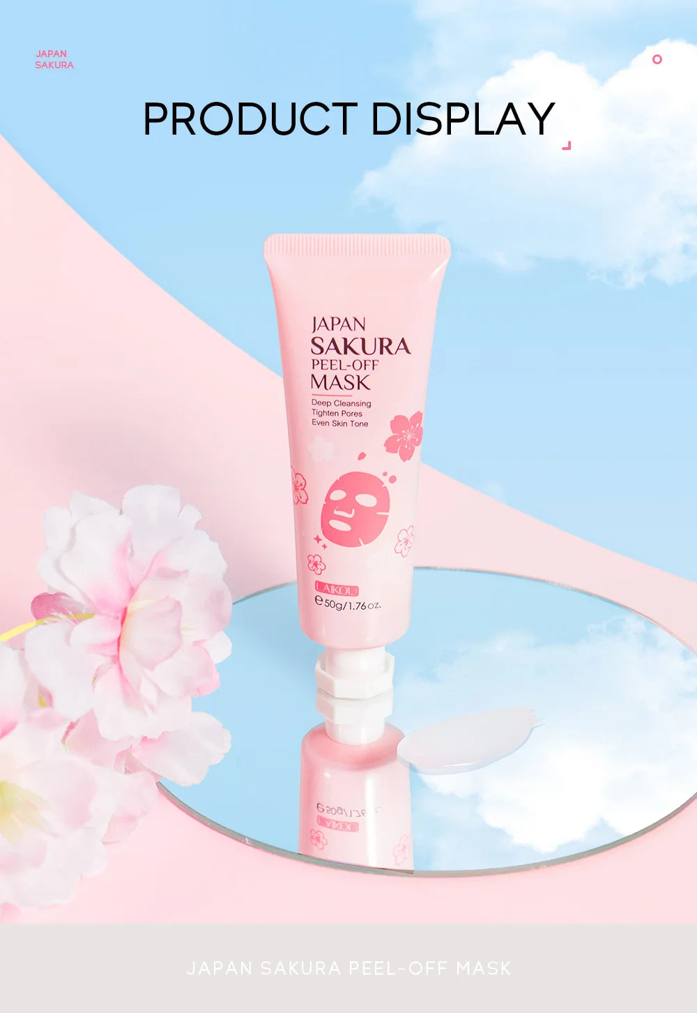 LAIKOU 24K Gold Sakura Peeling Face Mask Anti Wrinkle Whitening Blackhead Removal Facial Tear Off Mask