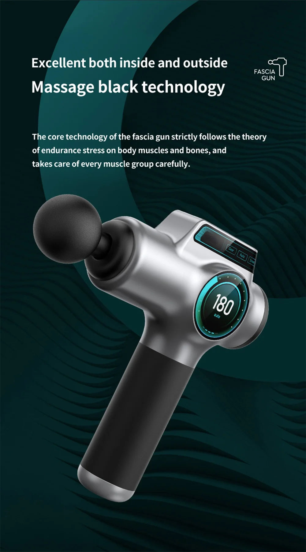 Elite 99-Level Percussion Massage Gun for Deep Muscle Therapy, Quiet Electric Body Massager for Fast Recovery and Pain Relief