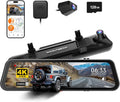 WOLFBOX G900 PRO Dash Cam – 4K front + 2.5K rear mirror dash camera with voice control, 5GHz Wi-Fi, GPS tracking, loop recording, and dual front & rear cameras for clear driving video and smart car security.