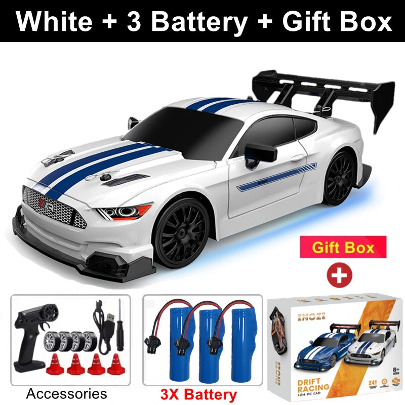 4WD RC Drift Car – High-Speed Remote Control Racing Vehicle with LED Lights and 2.4GHz Controller for Kids