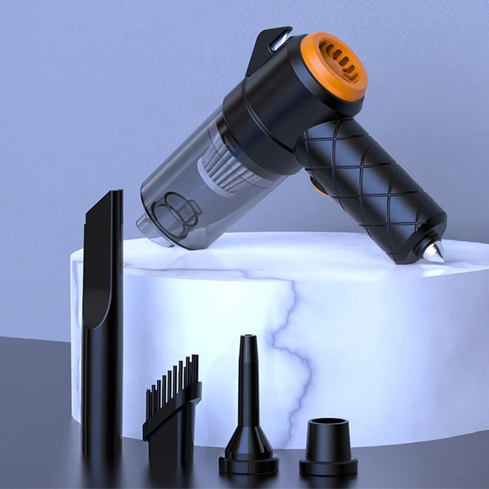 6-in-1 Type-C Rechargeable Car Vacuum Cleaner – Powerful Electric Blower & Suction Cleaner for Car, Home, and Office Use