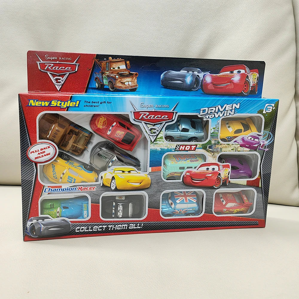12-Piece Pixar Cars Toy Set – Lightning McQueen, Jackson Storm & Mater Pull-Back Cars for Kids’ Birthday