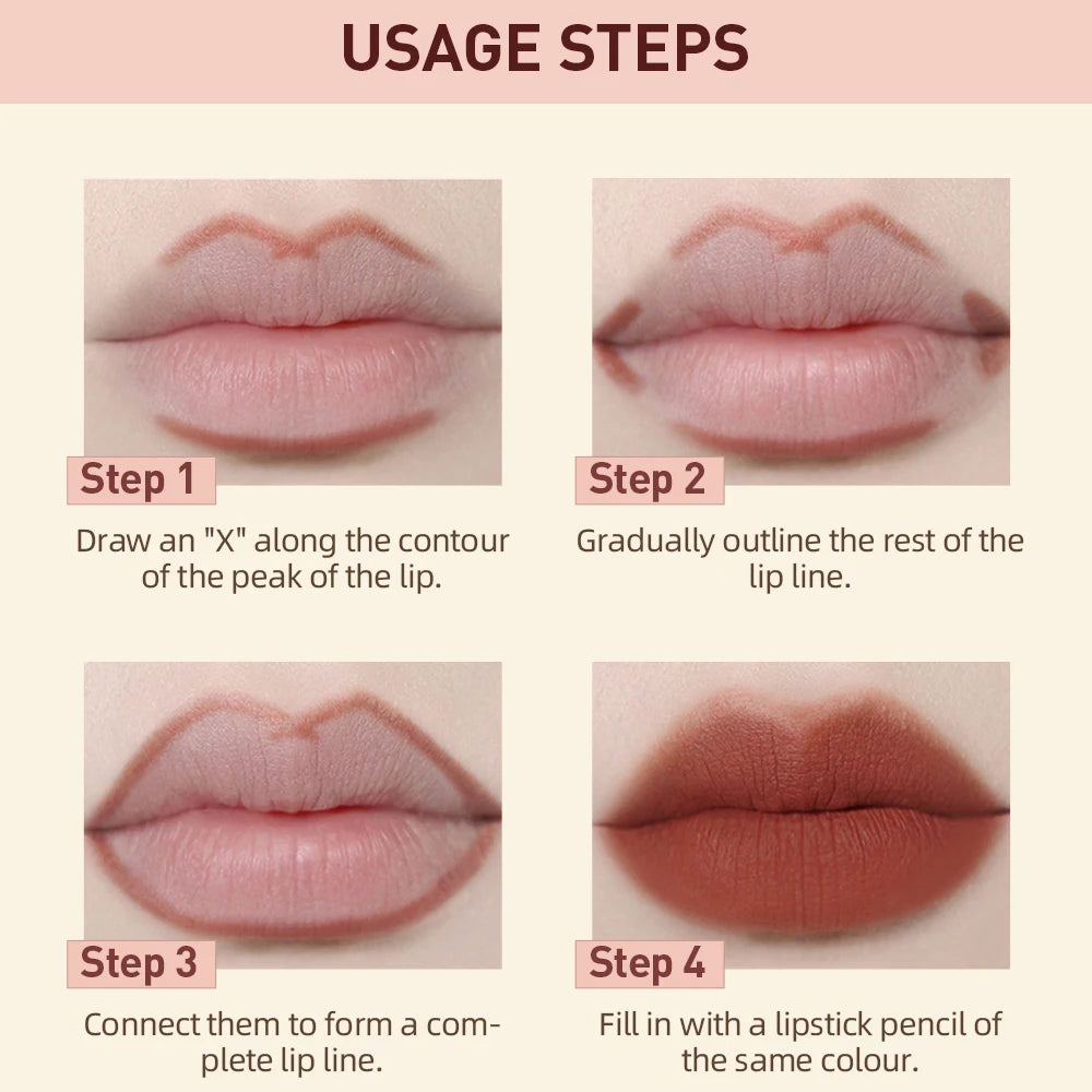 Lipstick Lipliner Pen Set Matte Velvet Lip Liner Pencil