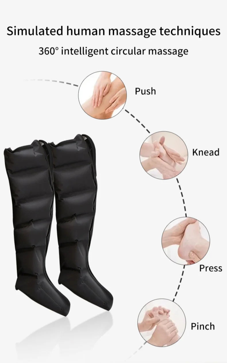 JinKairui Extended Electric Air Compression Leg Massager with Remote Control for Deep Thigh, Calf, and Foot Relaxation 🦵✨