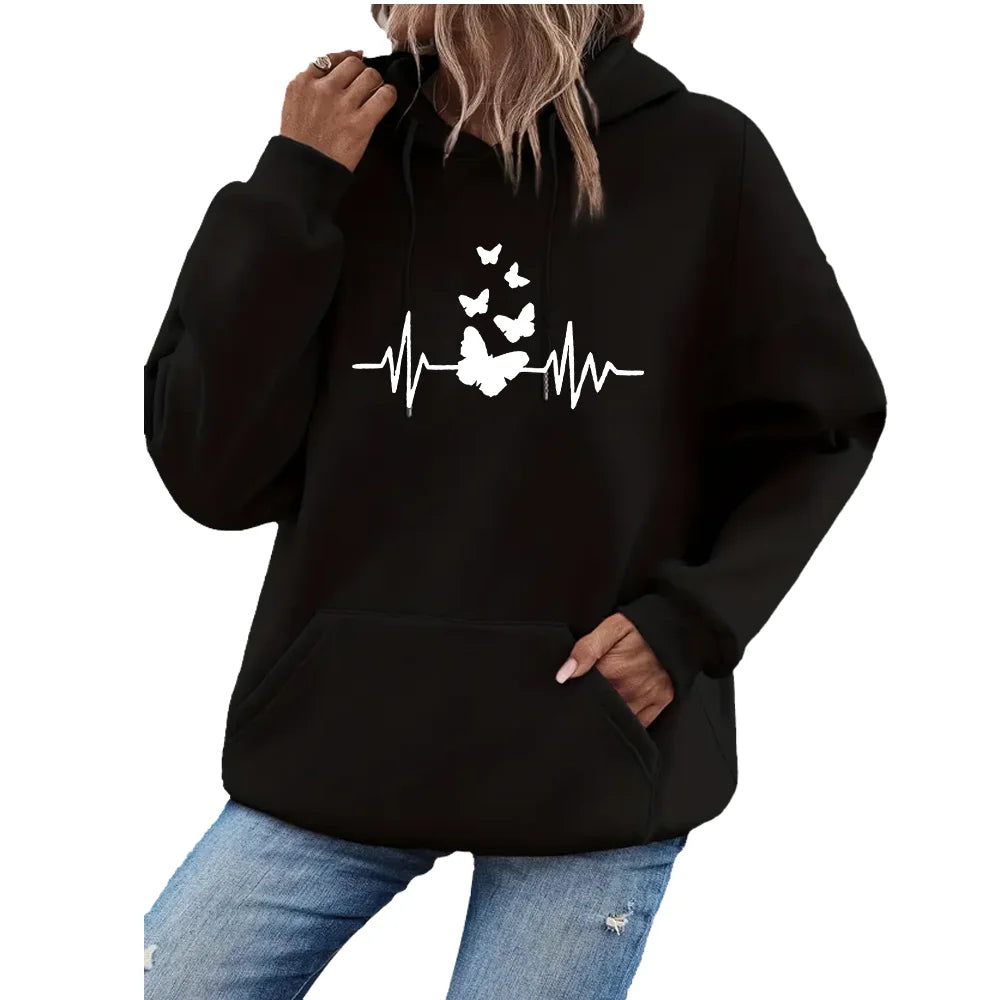 Women hooded sweatshirt for autumn and winter warm and windproof comfortable