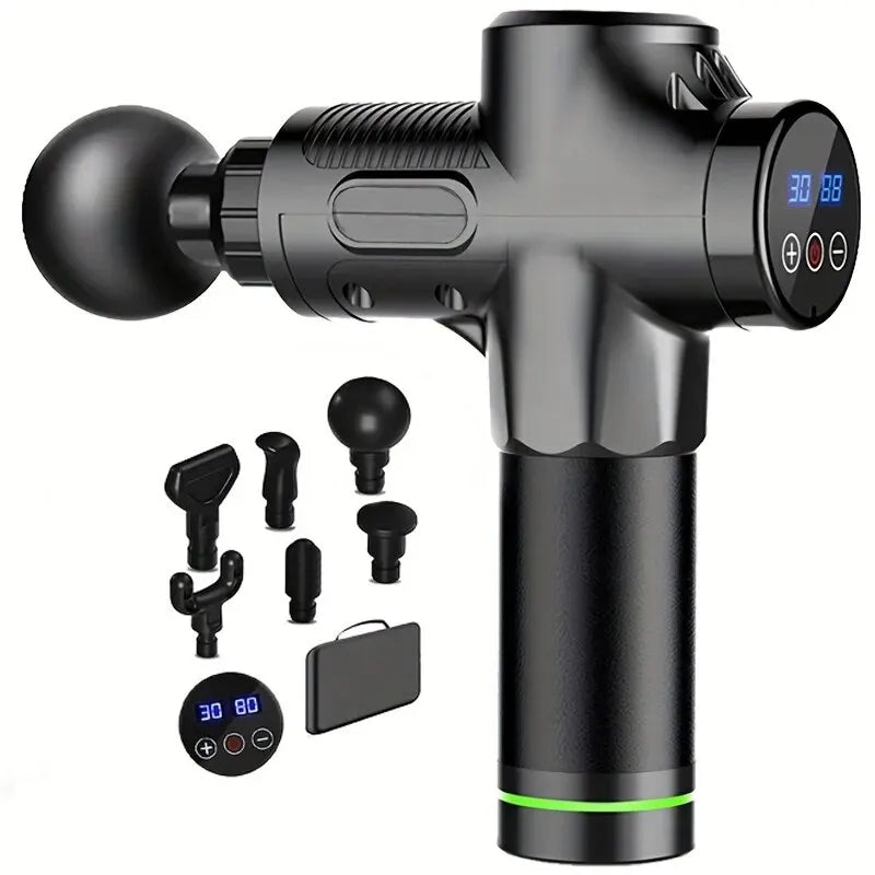 10/30-Speed Precision Massage Gun for Deep Muscle Relief, Advanced Fascia Therapy, Ultra-Quiet Electric Body and Neck Massager for Men and Women