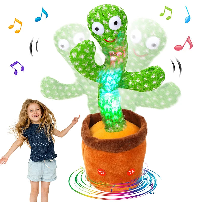 Dancing Cactus Plush Toy – 120 Songs, Talking & Voice Repeat, USB Rechargeable Musical Speaker Stuffed Toy for Kids Gift