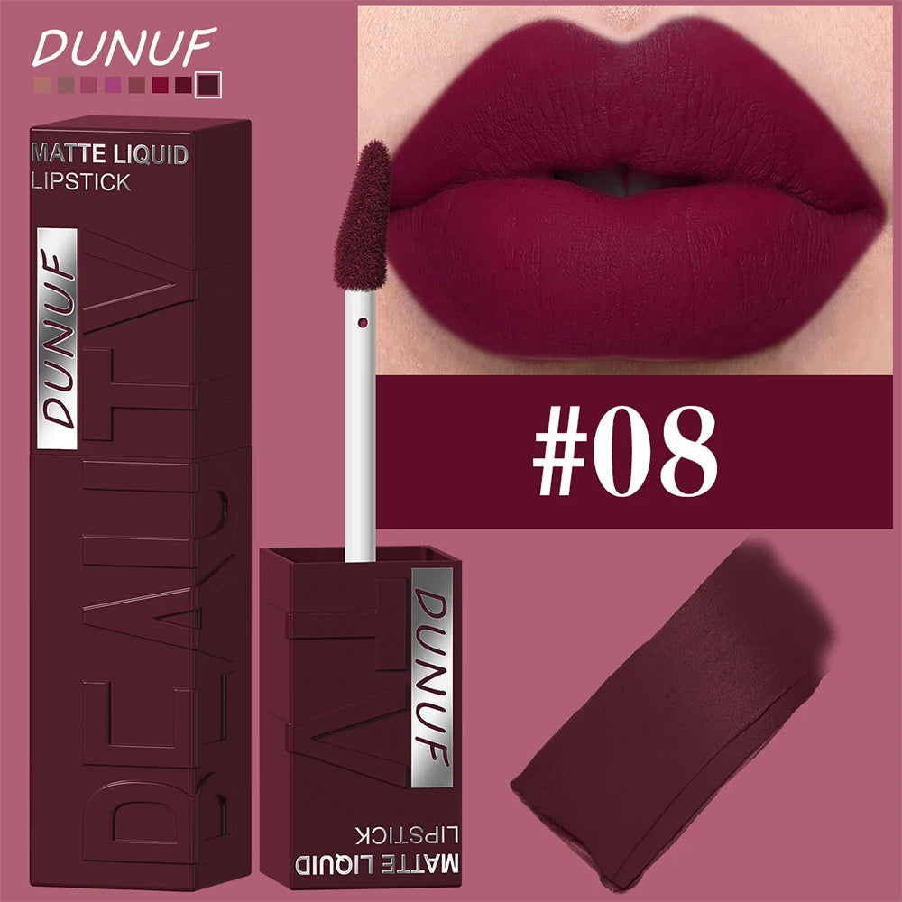 Matte velvet smooth easy-to-apply tube lip gloss waterproof.