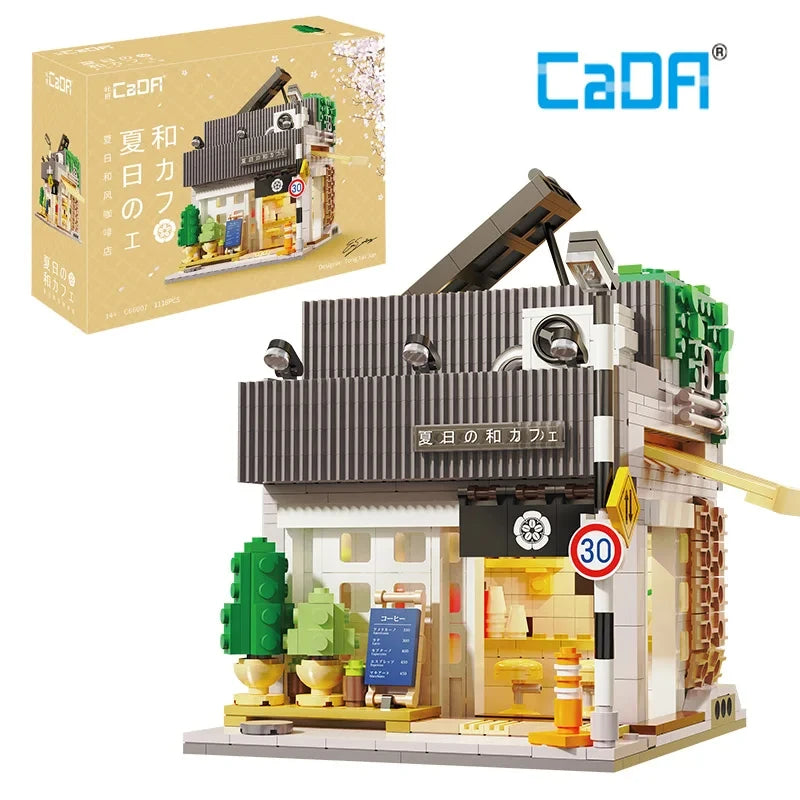 Cada LED Japanese Street View Building Blocks – Steamed Bun House & Summer Café Set