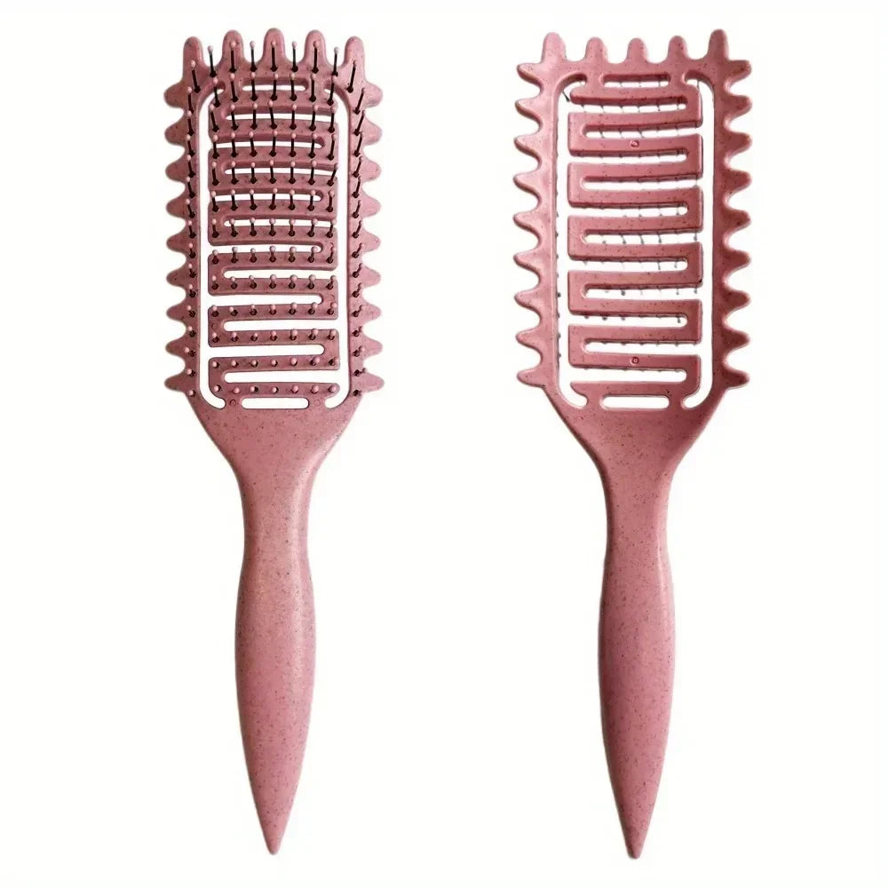 Curl Define Styling Brush Hollow Out Detangling Hair Brush Tangled Wet Curly Hair Comb