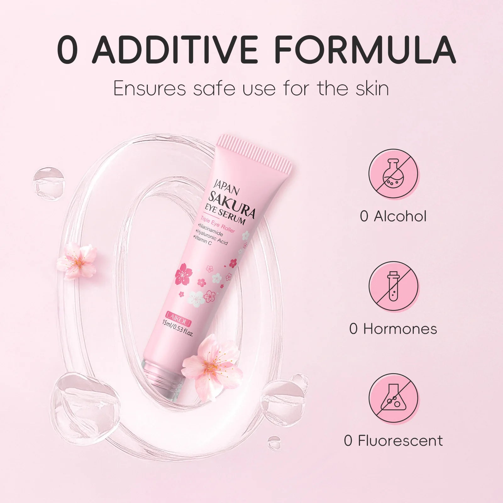 Sakura Eye Serum Roller Massage Hyaluronic Acid Skin Care