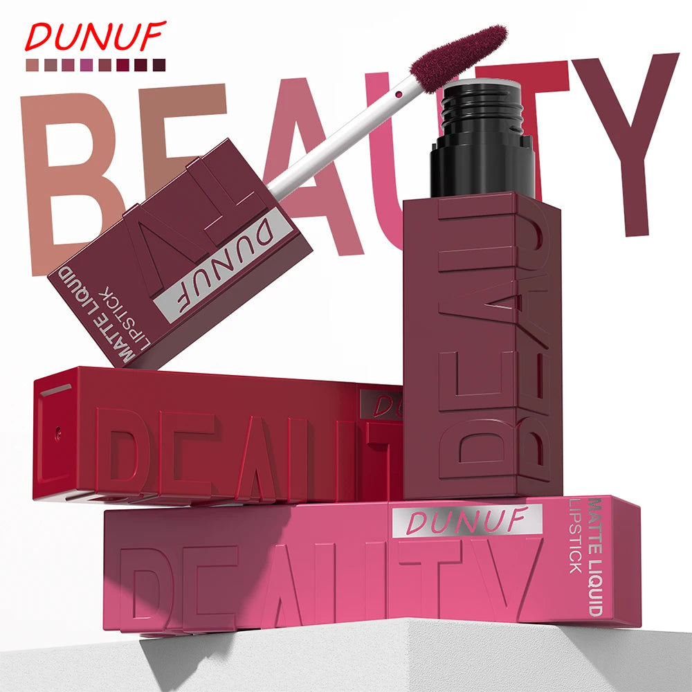 Matte velvet smooth easy-to-apply tube lip gloss waterproof.