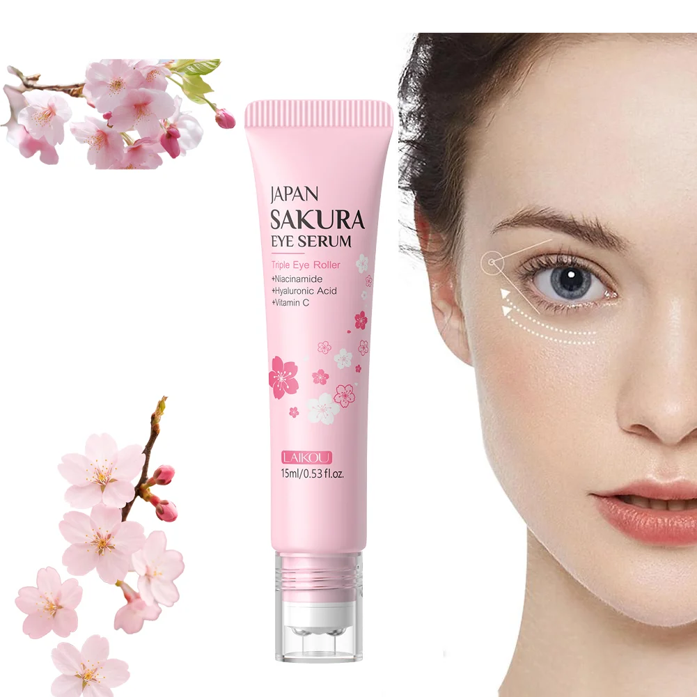 Sakura Eye Serum Roller Massage Hyaluronic Acid Skin Care