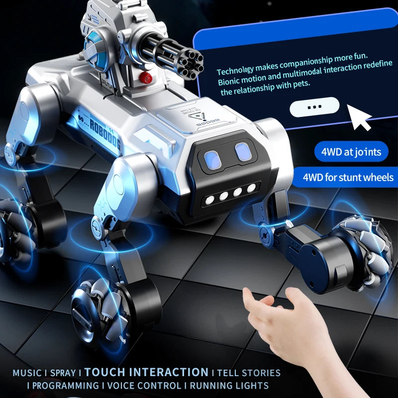 New 2.4G Remote-Control Robot Dog – Singing, Dancing, Follow Mode with 360° Rotating Cannon Toy for Kids