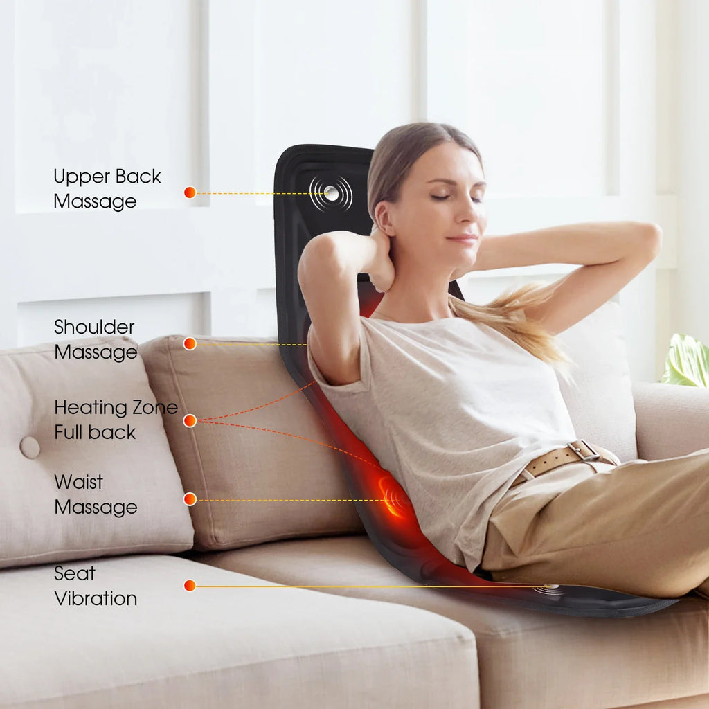 Electric Back Massager Infrared Full-Body Massage Chair.