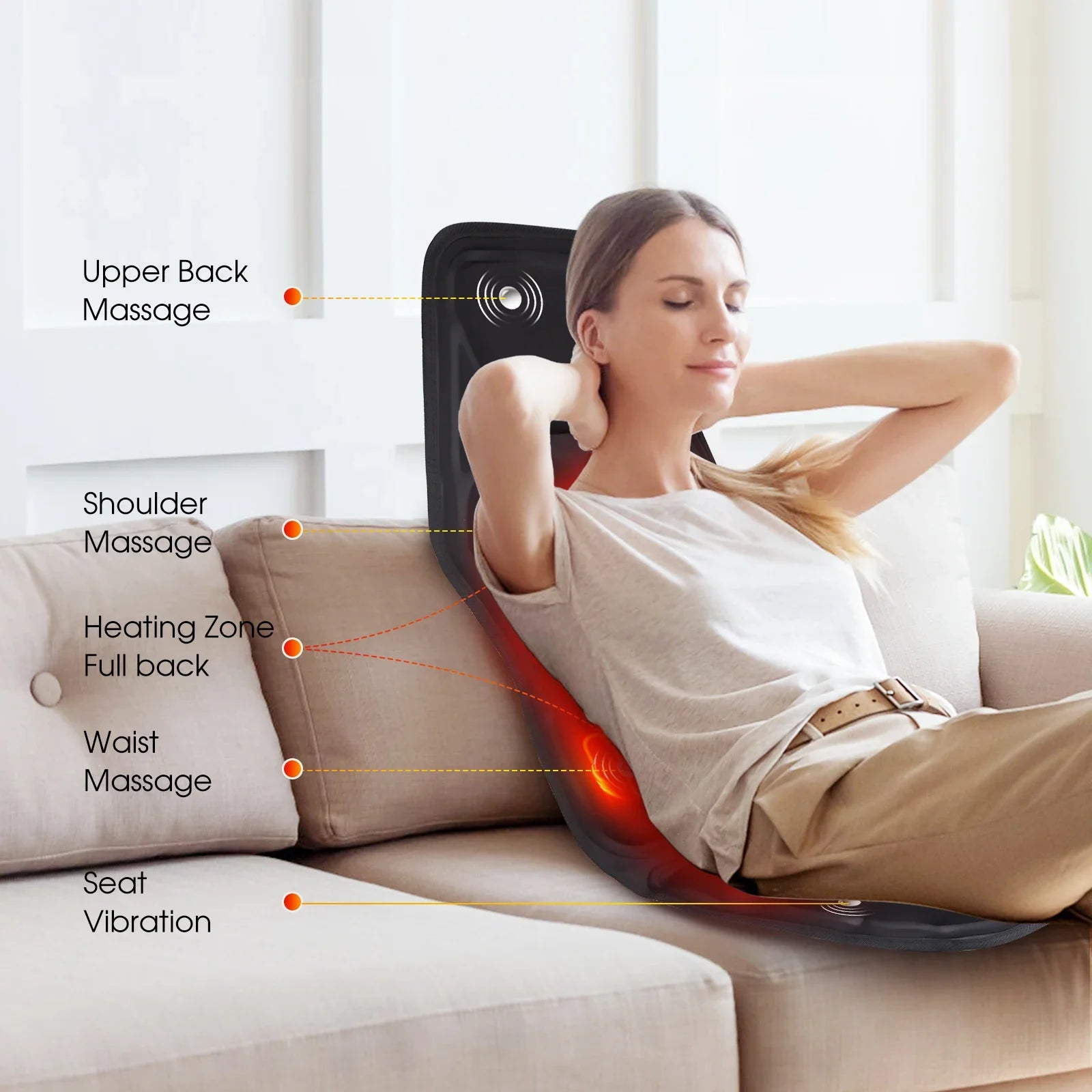 Electric Back Massager Infrared Full-Body Massage Chair.