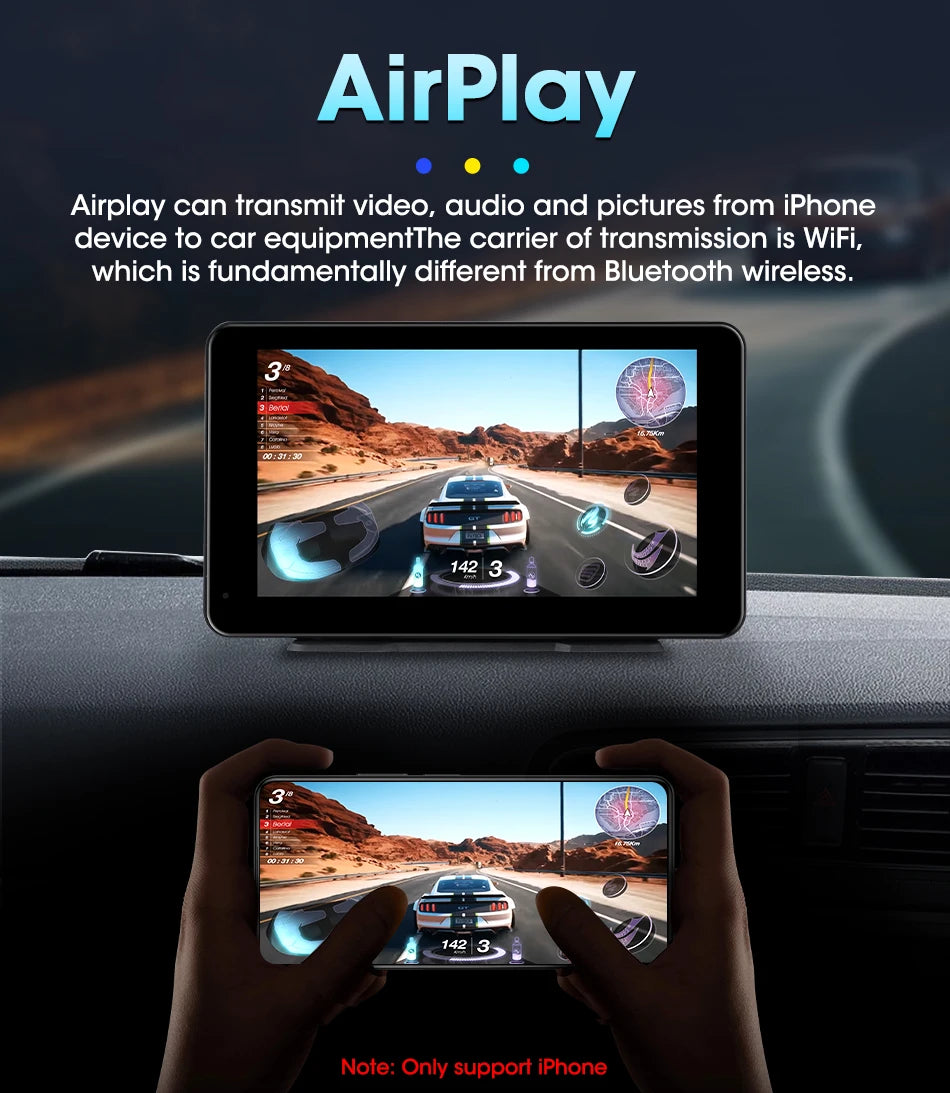 VTOPEK 8.1" 2.5K Car Dash Camera – Wireless CarPlay & Android Auto Display, GPS Navigation, WiFi DVR with Rear Camera
