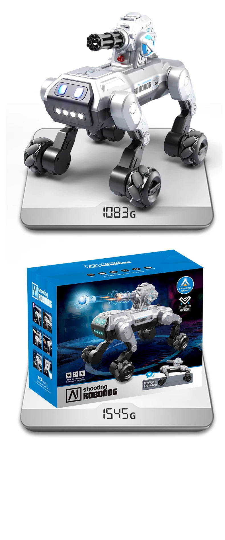 New 2.4G Remote-Control Robot Dog – Singing, Dancing, Follow Mode with 360° Rotating Cannon Toy for Kids