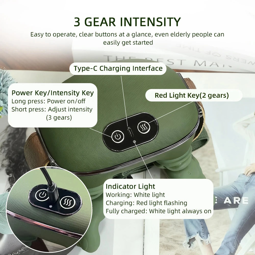 Wireless Bionic Finger Neck & Shoulder Massager with Deep Kneading Trapezius Therapy and Brushless Motor for Cervical Relaxation