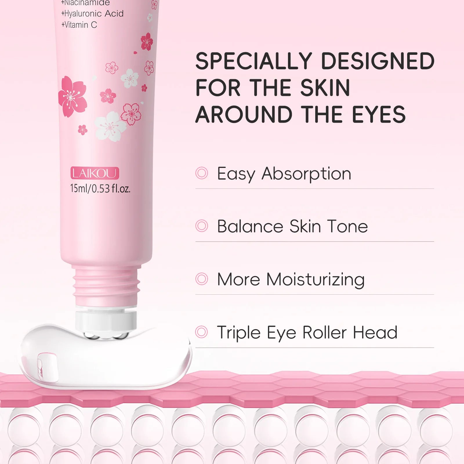 Sakura Eye Serum Roller Massage Hyaluronic Acid Skin Care