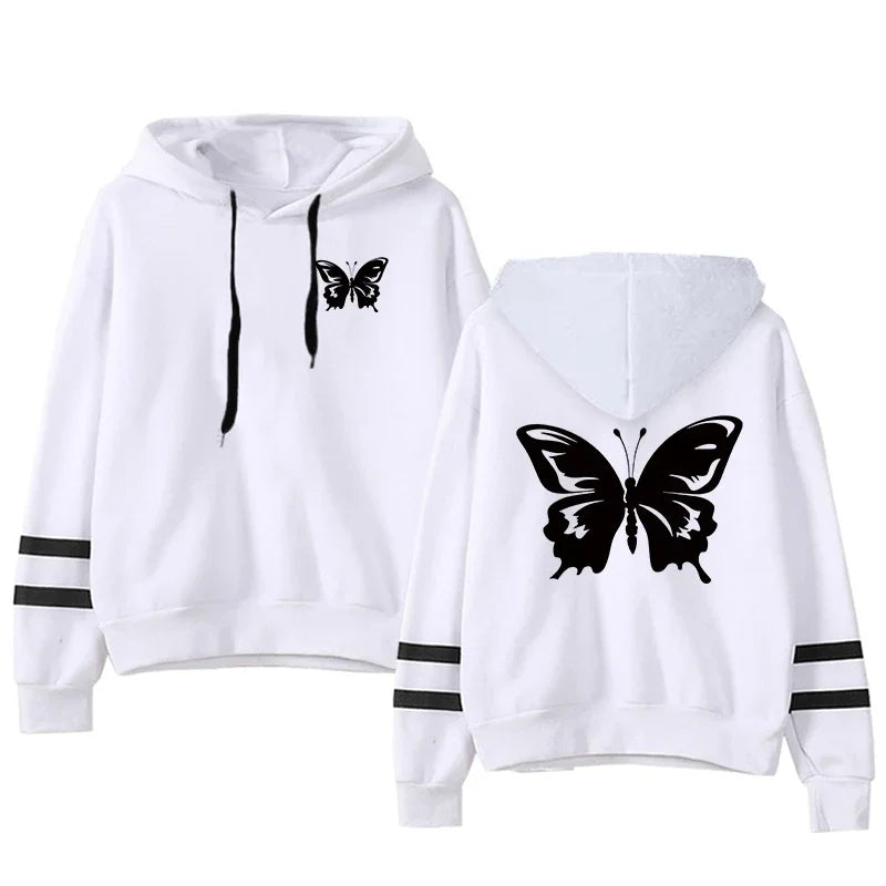 Spring Sweatshirt Style Outdoors Stripe Women Versatile Pullovers Hoodies