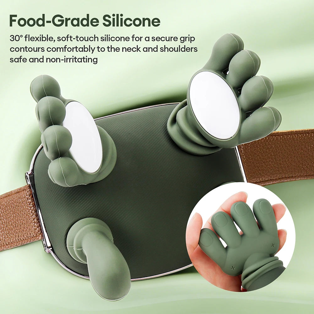 Wireless Bionic Finger Neck & Shoulder Massager with Deep Kneading Trapezius Therapy and Brushless Motor for Cervical Relaxation