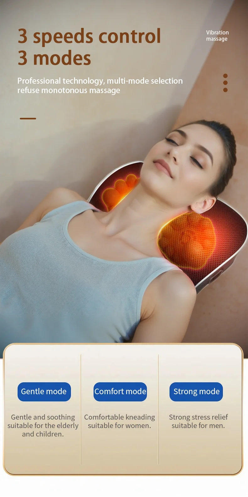 Back Massager, Back & Neck Massager with Heat, Vibration Shiatsu Massage