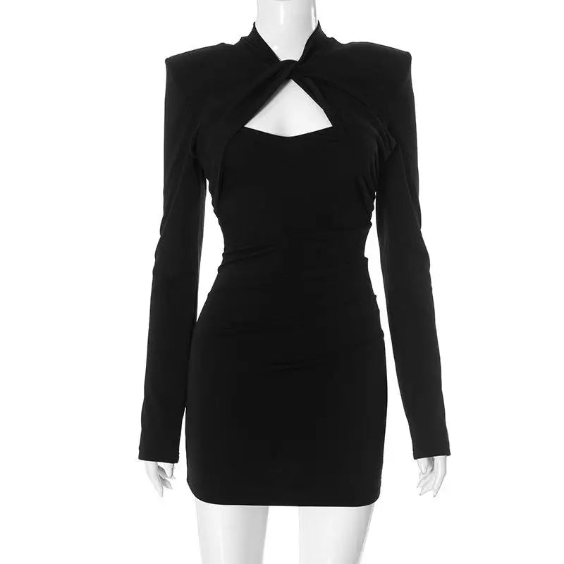 Women’s Polyester Wrap Dress with Waist Detail