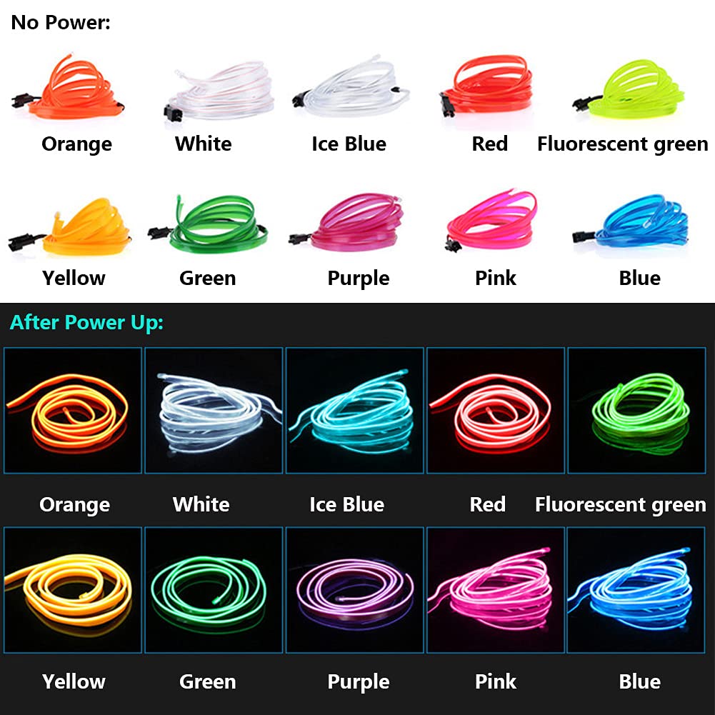 5M Car Interior LED Neon Strip Light USB – Flexible EL Wire Ambient Lighting Decorative Lamp for Auto DIY Atmosphere