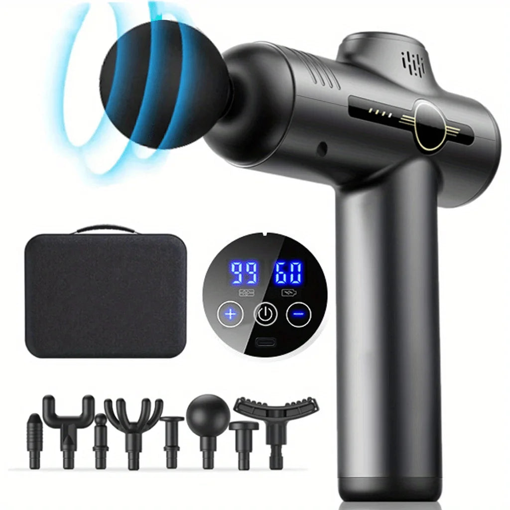 Elite 99-Level Percussion Massage Gun for Deep Muscle Therapy, Quiet Electric Body Massager for Fast Recovery and Pain Relief