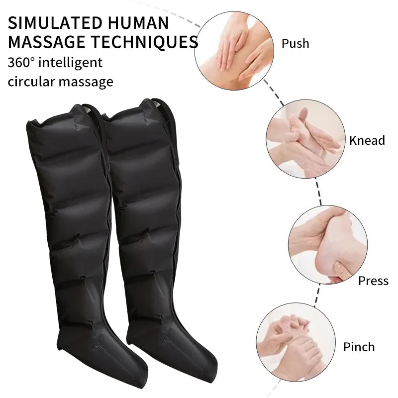 JinKairui Extended Electric Air Compression Leg Massager with Remote Control for Deep Thigh, Calf, and Foot Relaxation 🦵✨