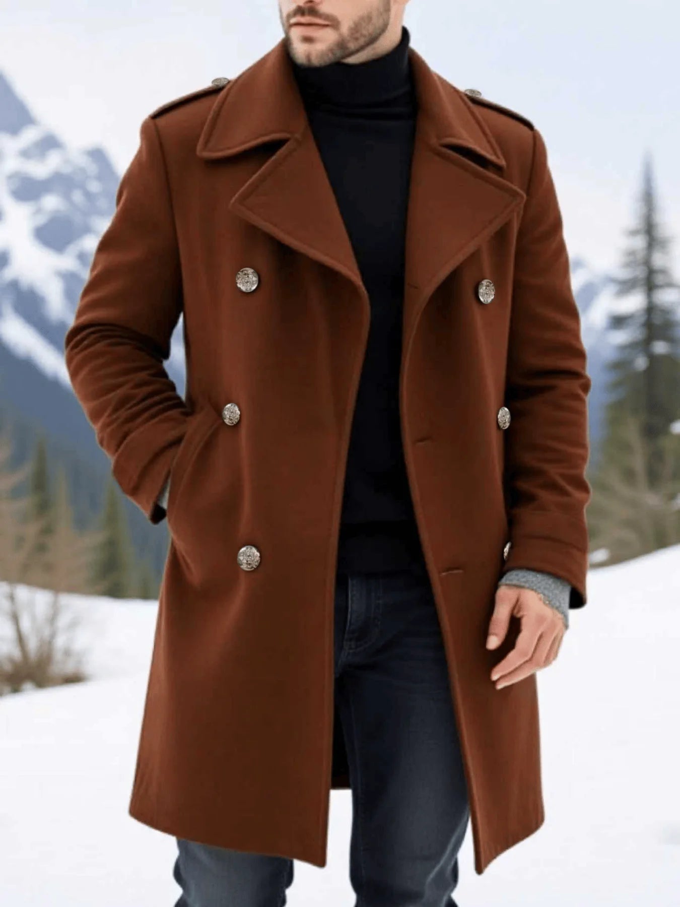 Men’s Winter Wool Coat – Double-Breasted Jacket with Thick Warm Lining (New Arrival)