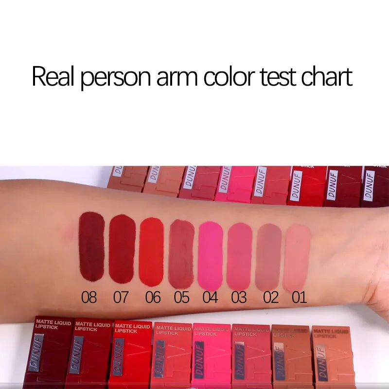 Matte velvet smooth easy-to-apply tube lip gloss waterproof.