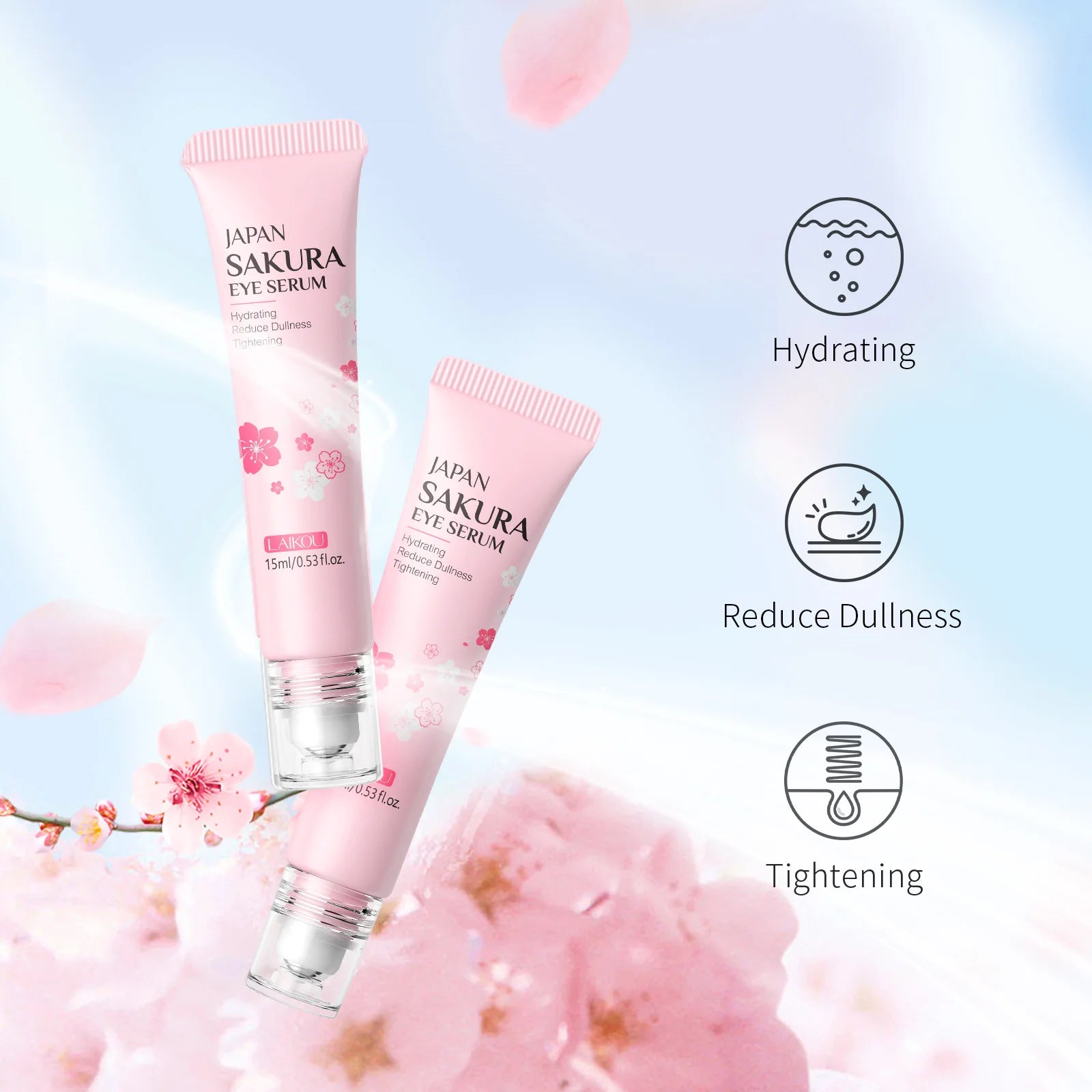 Sakura Eye Serum Roller Massage Hyaluronic Acid Skin Care