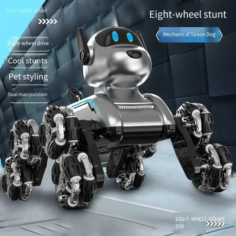 8-Wheel Stunt Mechanical Dog Toy S50 Intelligent Remote Control Robot Dog Kids Toy Car