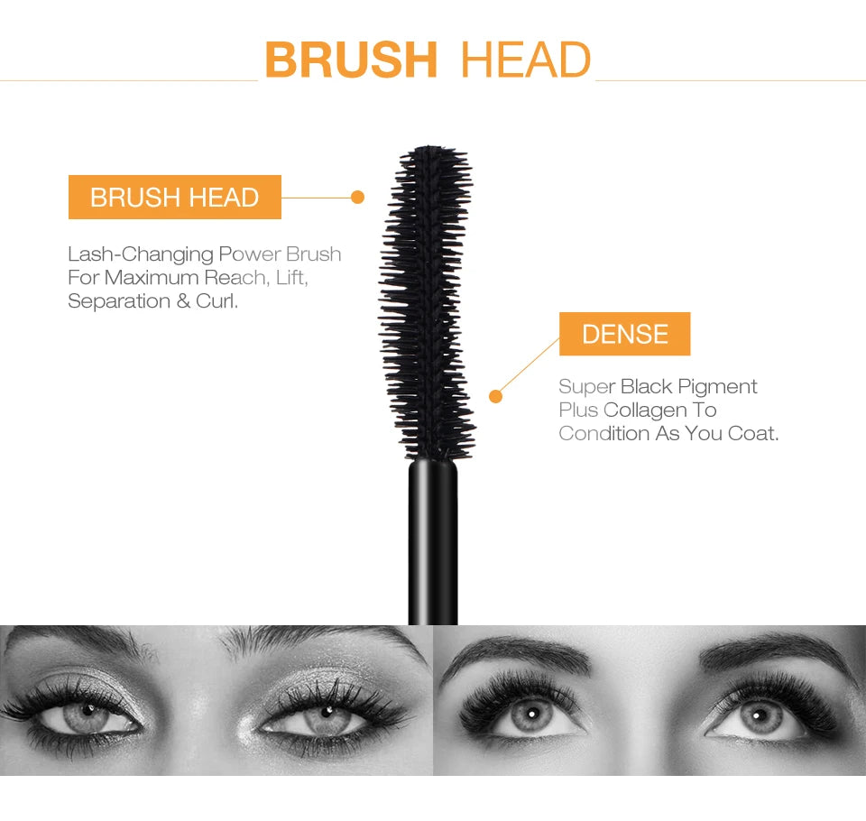 3D Mascara Lengthening Black Lash Eyelash Extension Eye Lashes Brush.